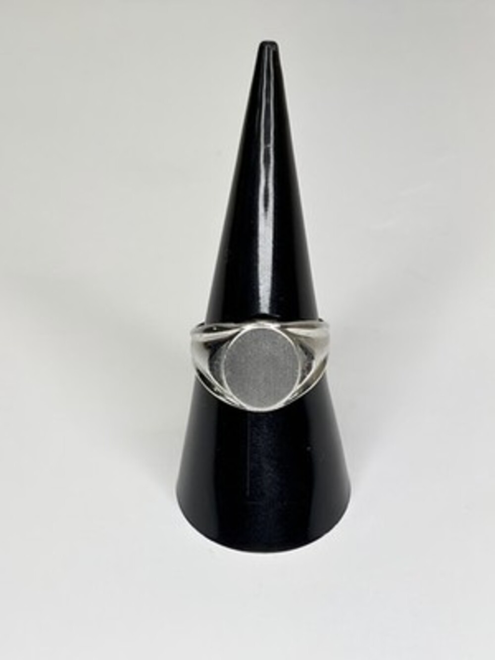 Vintage Sterling Silver Oval Signet Ring Blank Size 7.5 Engravable Shield